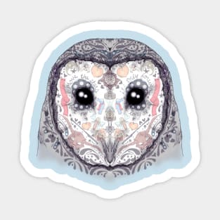 Sugar Skull Owl Sticker